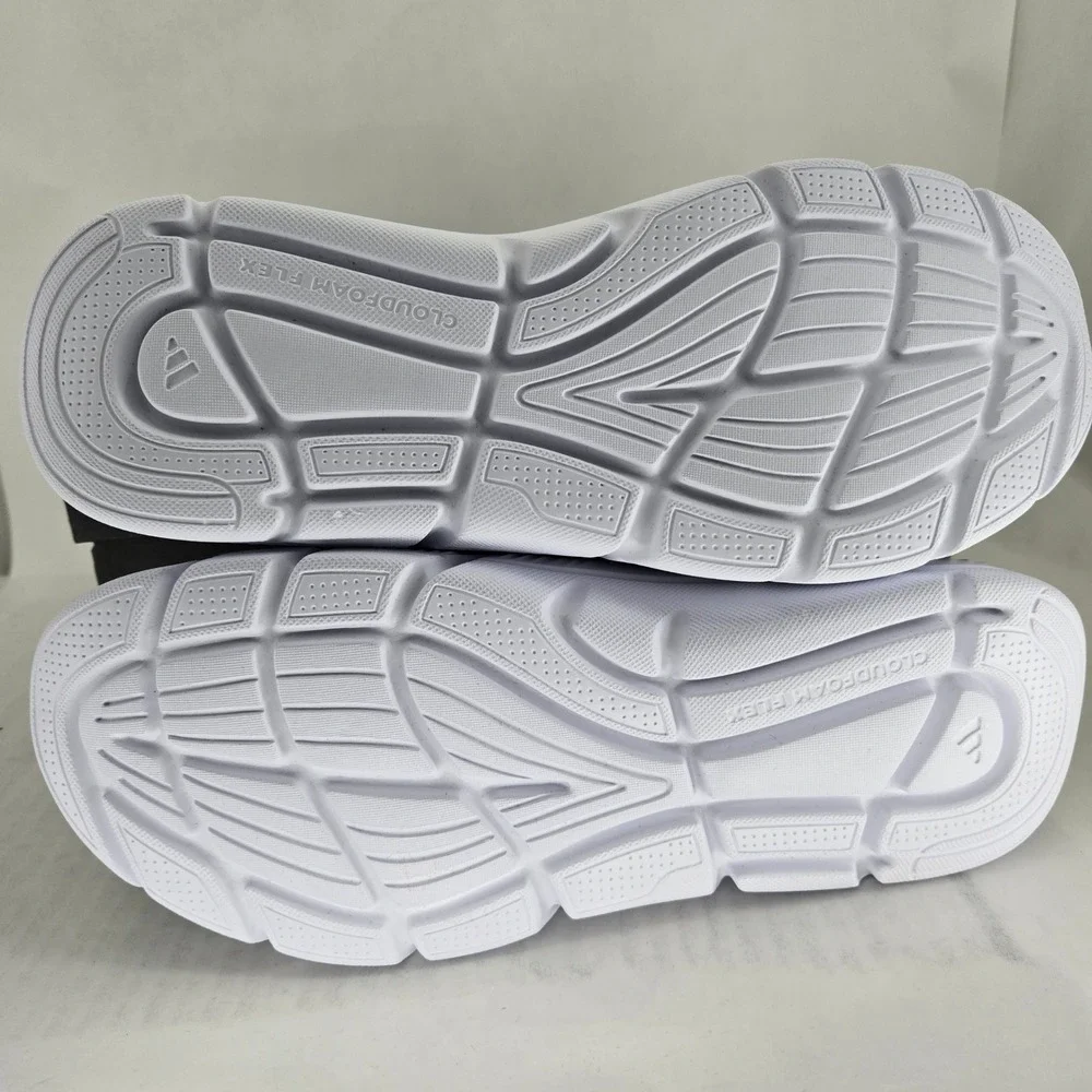 Adidas Cloudfoam Flex Laces Mens 10 Wide Navy Blue Running Shoes HQ4853 New
